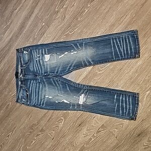 Womens Boyfriend fit Buckle Black #256 mid rise Jean. Distressed sz 31